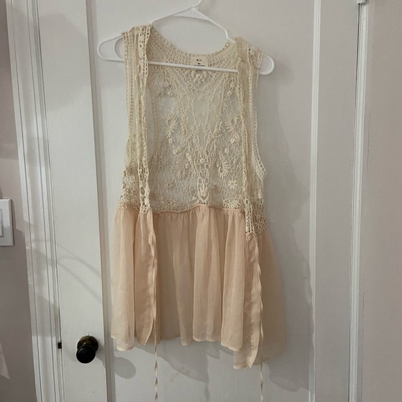 Nude Crochet and sheer vest! - Picture 1 of 2